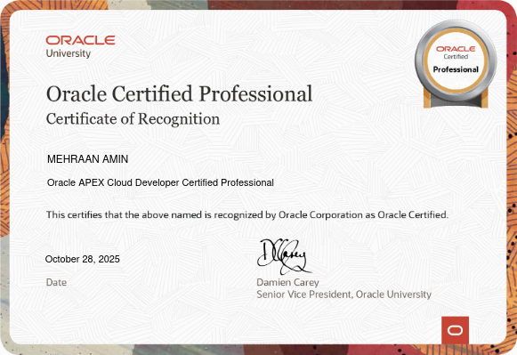 CERTIFIED APEX DEVELOPER